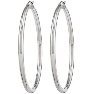 QVC hollow silver hoops 3 inches